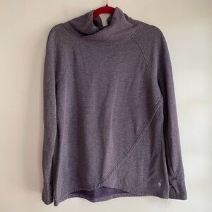 Apana Heathered Mock Neck Sweatshirt Size M